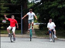 2 and 1/2 unicyclists